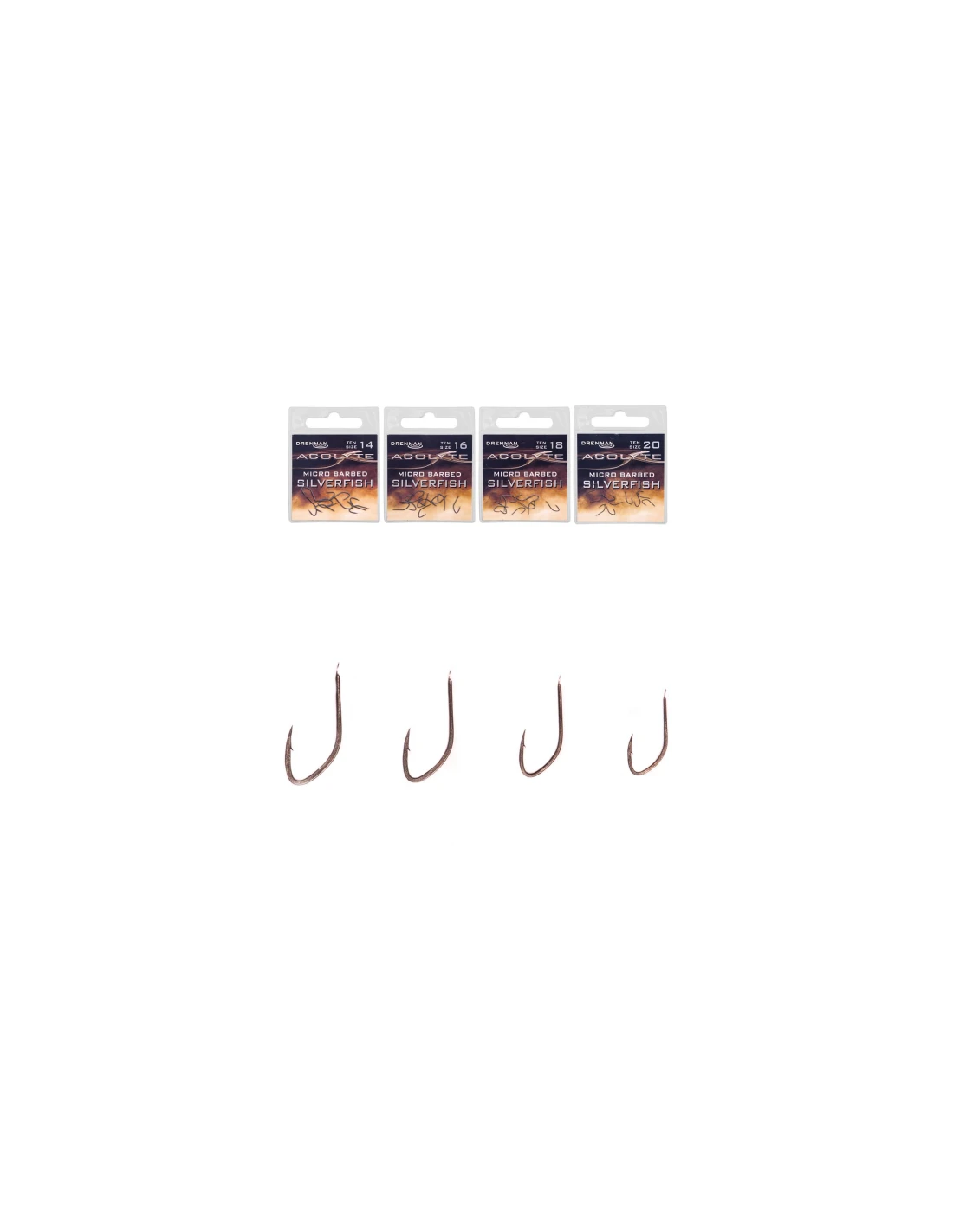 DRENNAN HAKEN ACOLYTE SILVERFISH MICRO BARBED 4 DRENNAN HAKEN ACOLYTE SILVERFISH MICRO BARBED - Afbeelding 2