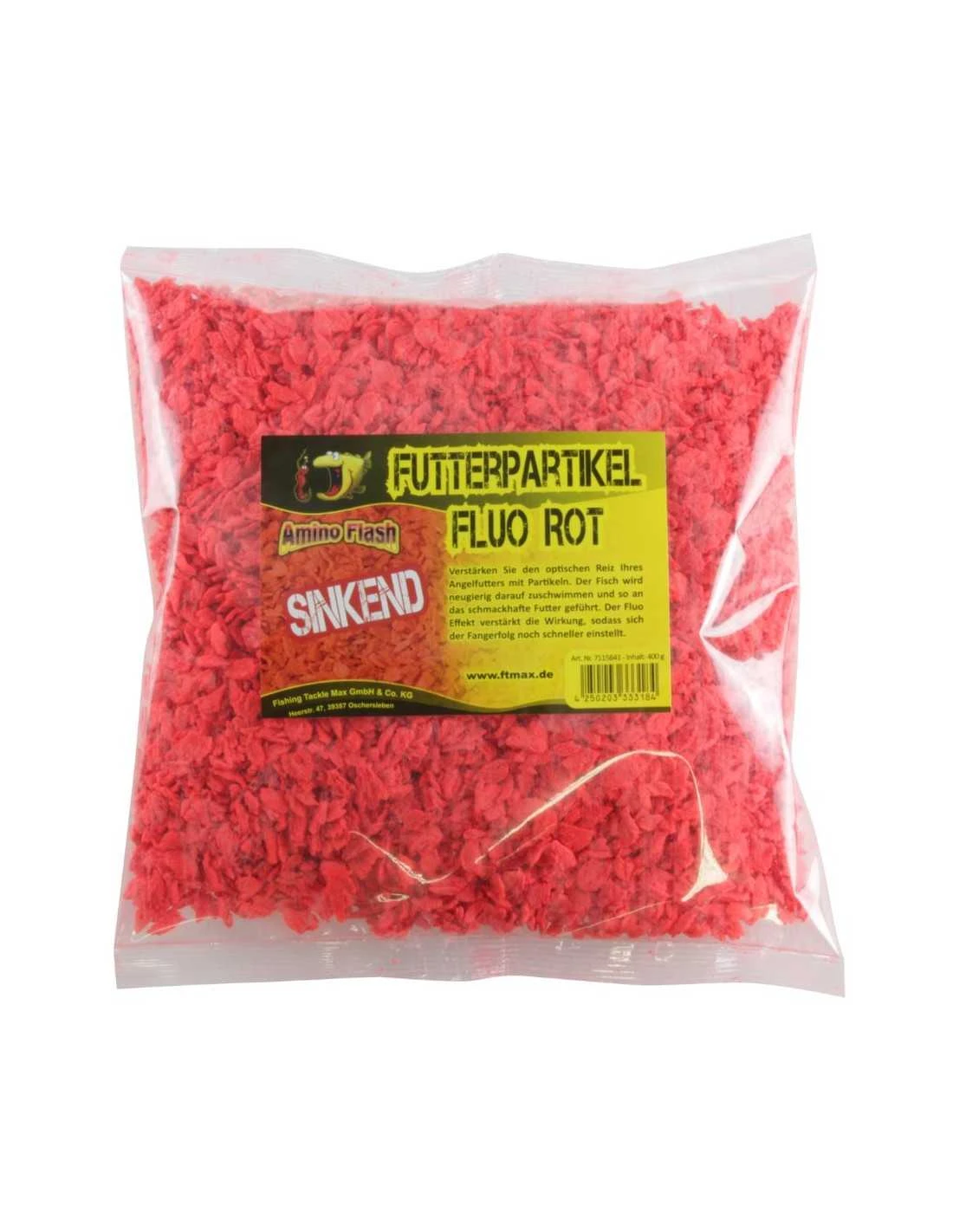 FTM ENKELVOEDIG VOEDER FUTTERPARTIKLE SINKING FLUO RED 400GR FTM 3 FTM ENKELVOEDIG VOEDER FUTTERPARTIKLE SINKING FLUO RED 400GR FTM
