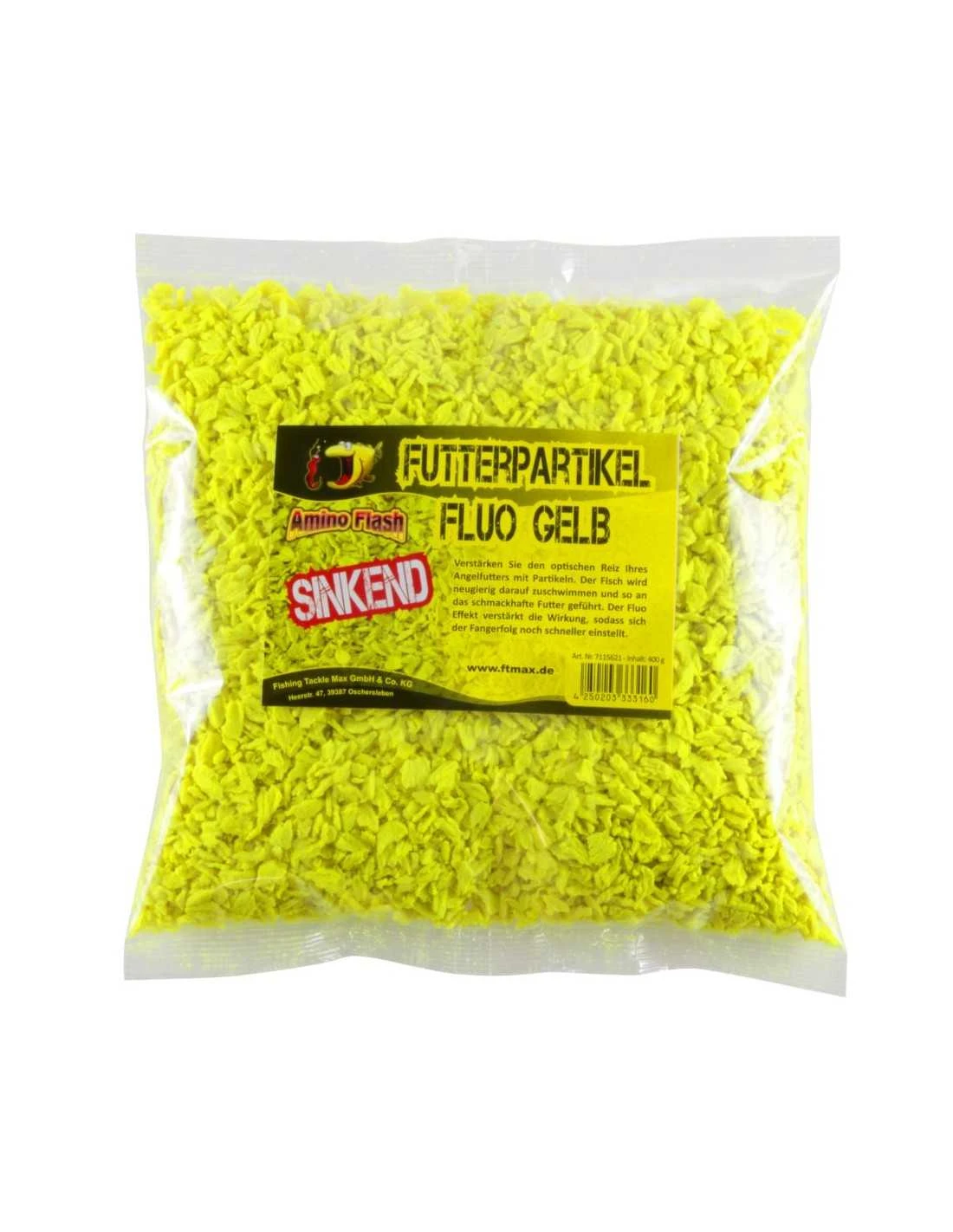 FTM ENKELVOEDIG VOEDER FUTTERPARTIKLE SINKING FLUO YELLOW 400GR FTM 3 FTM ENKELVOEDIG VOEDER FUTTERPARTIKLE SINKING FLUO YELLOW 400GR FTM
