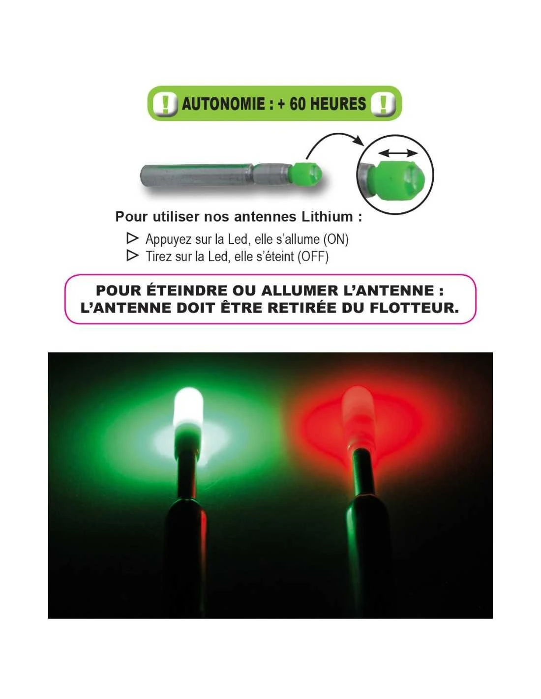 FUN FISHING ANTENNES LITHIUM (FLOAT LED) FUN FISHING 4 FUN FISHING ANTENNES LITHIUM (FLOAT LED) FUN FISHING - Afbeelding 2