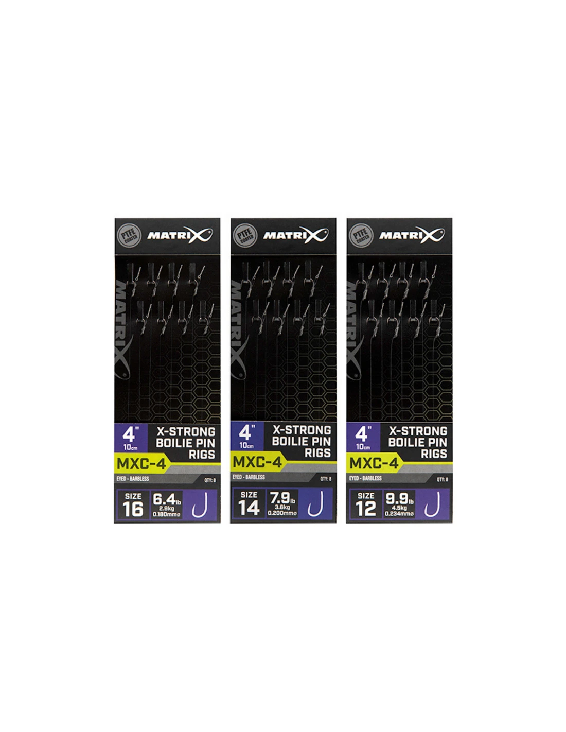 MATRIX ONDERLIJN MXC-4 X-STRONG BOILIE PIN RIGS 4"/10CM 4 MATRIX ONDERLIJN MXC-4 X-STRONG BOILIE PIN RIGS 4"/10CM - Afbeelding 2