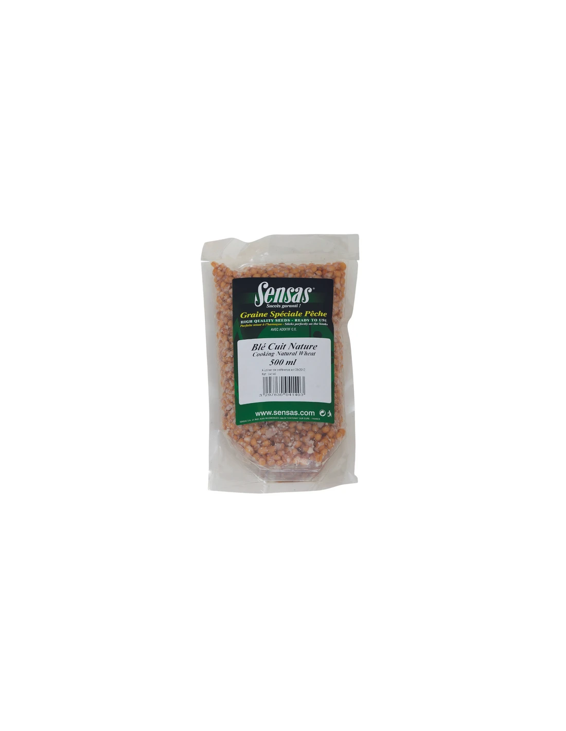 SENSAS ENKELVOEDIG VOEDER GEKOOKTE TARWE NATUUR 500ML 3 SENSAS ENKELVOEDIG VOEDER GEKOOKTE TARWE NATUUR 500ML