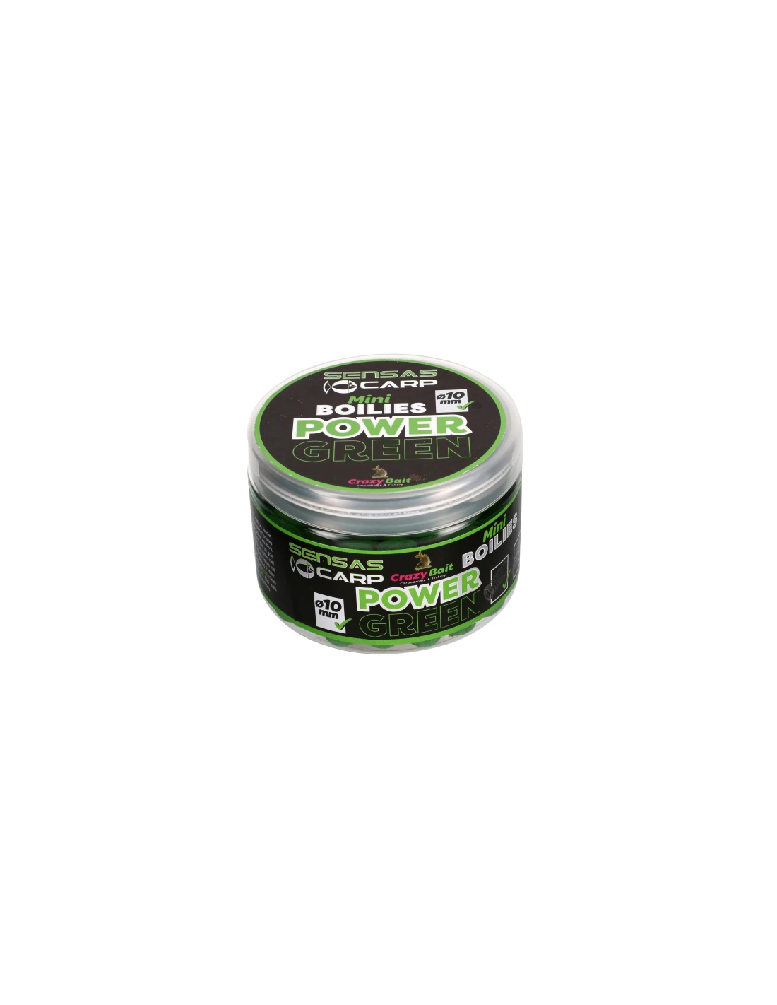 SENSAS MINI BOILIES POWER GREEN 80G 3 SENSAS MINI BOILIES POWER GREEN 80G