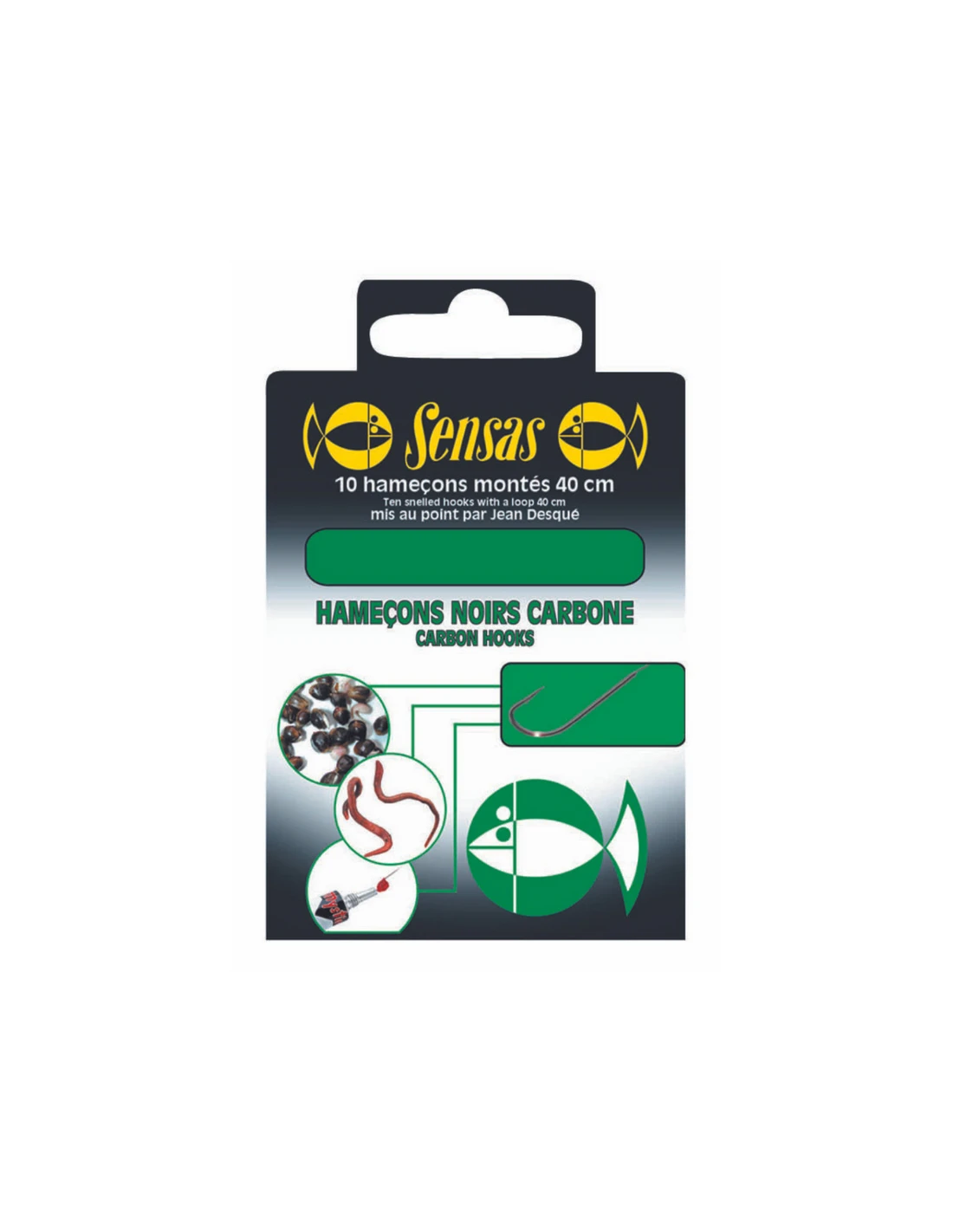 SENSAS ONDERLIJN ZWART CARBON 40CM SENSAS 3 SENSAS ONDERLIJN ZWART CARBON 40CM SENSAS